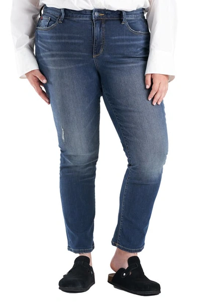 Slink Jeans High Waist Distressed Straight Leg Jeans In Maggie