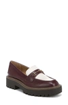 Sam Edelman Laurs Platform Lug Sole Loafer In Dark Bordeaux/ Modern Ivory