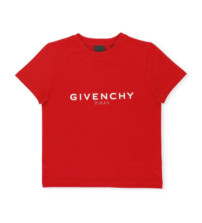 Givenchy Kids Logo Printed Crewneck T In Red