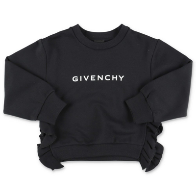 Givenchy Kids Logo Printed Crewneck Sweatshirt In Black