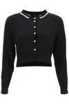 Simone Rocha Bead-embellished Wool Crop Cardigan