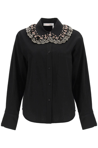 See By Chloé Black Cotton Shirt Nd See By Chloe Donna 38f