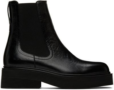 Marni Square-toe Leather Chelsea Boots In Black