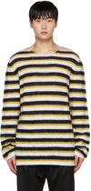 Marni Black & Yellow Striped Sweater In Rgw04 Limestone