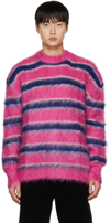 Marni Striped Brushed Mohair Blend Sweater In Multicolor