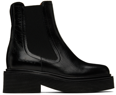 Marni Black Leather Chelsea Boots In 00n99 Black