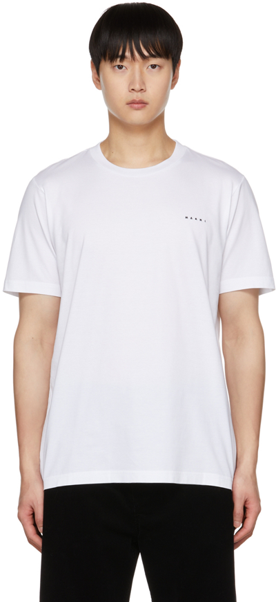 Marni T-shirt In White Cotton In No-color
