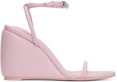 Alexander Wang Pink Dahlia 95 Wedge Sandals In Baby Pink