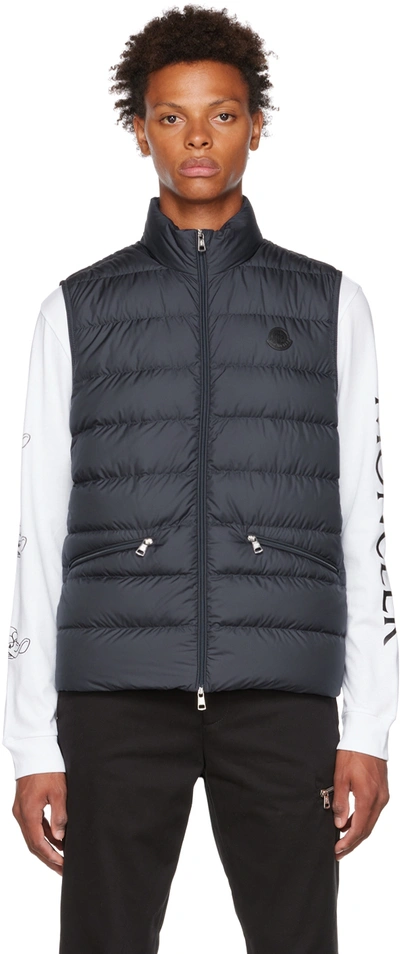 MONCLER NAVY QUILTED DOWN VEST