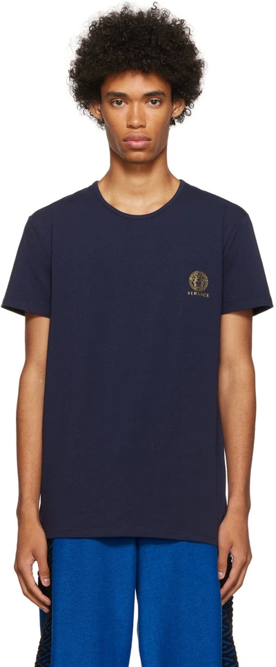 Versace Navy Medusa T-shirt In A1384 Dk