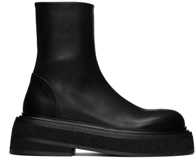 Marsèll Black Zuccone Boots In 666 Black