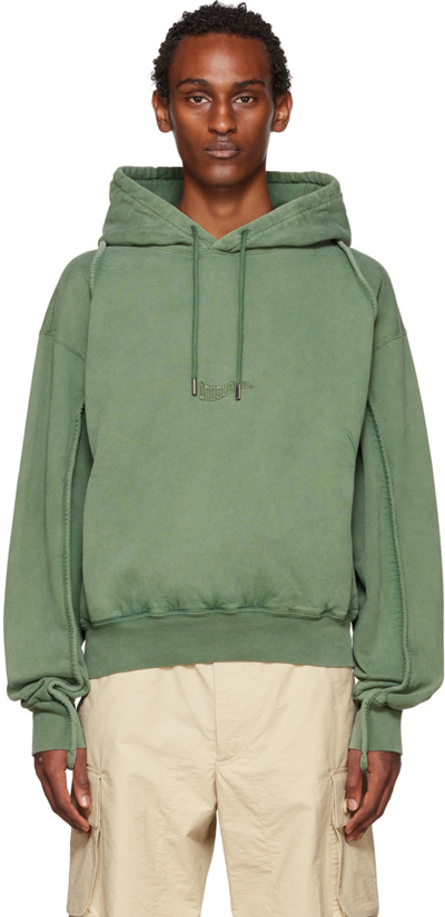Jacquemus Le Sweatshirt Camargue Cotton Hoodie In Green