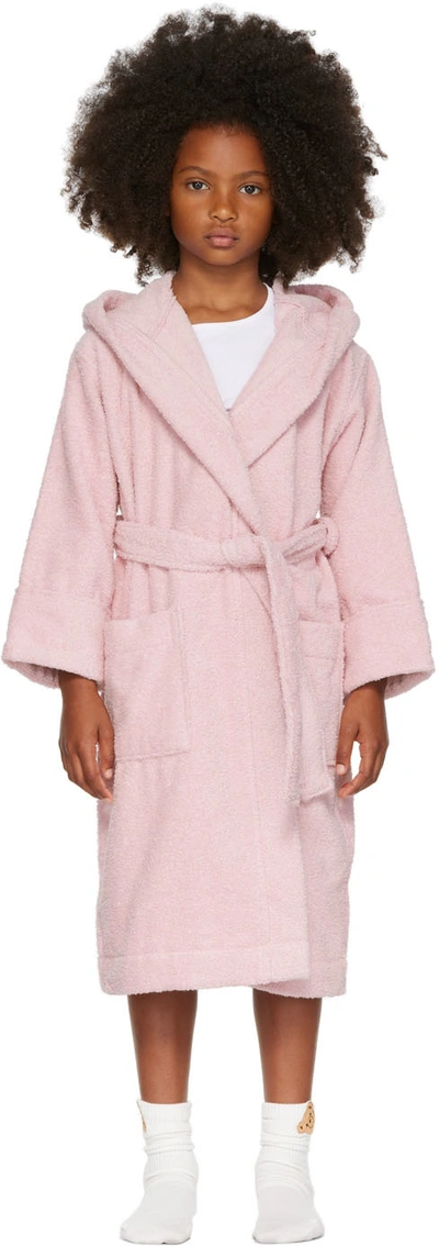 Tekla Ssense Exclusive Kids Pink Hooded Bathrobe In Stella Pink