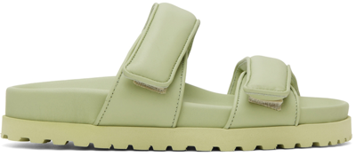 Gia Borghini X Pernille Teisbaek Leather Platform Sandal In Green-lt