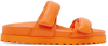 Gia Borghini Gia X Pernille Perni 11 Leather Double Strap Sandals In Orange