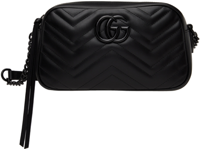 Gucci Round Marmont Gg 2.0 Shoulder Bag In 1000 Nero/nero