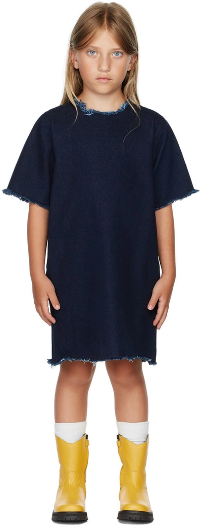 M.a+ Kids Navy Denim Oversized T-shirt Dress