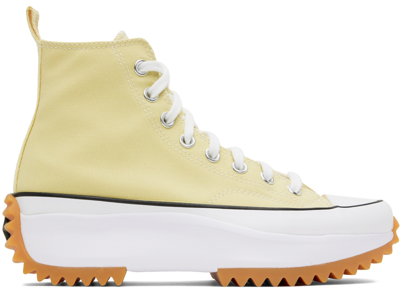 Converse Run Star Hike Hi Canvas Platform Sneakers In Lemon Drop-yellow