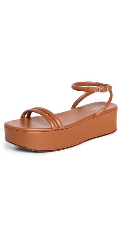 Altuzarra Leather Platform Sandals In Cognac