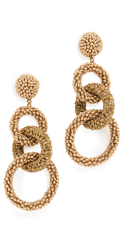 Deepa Gurnani Sienna Circle Link Drop Earrings In Gold