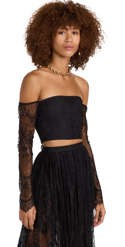 Macgraw Jealousy Lace Top In Black