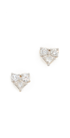 Stone And Strand Piece Of My Heart Studs In 10k Yellow Gold/ White Diamond