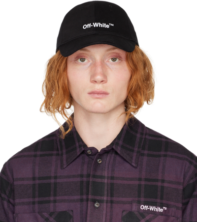 Off-white Helvetica Black Logo-embroidered Cotton Cap