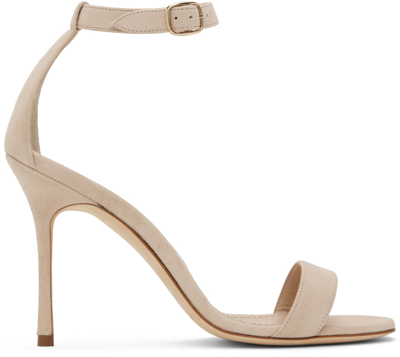 Manolo Blahnik Skin Pink Suede Chaos Sandals In Dcrm