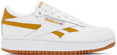 Reebok White Club C Double Revenge Sneakers In White/yellow