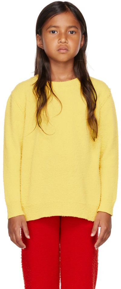 The Row Kids Yellow Bunny Sweater In Lmy Lemon Yellow