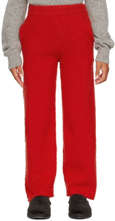 The Row Kids Red Bugsy Lounge Pants In Cry Cherry Red