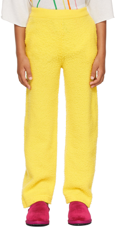 The Row Kids Yellow Bugsy Lounge Pants In Lmy Lemon Yellow