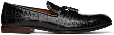 Tom Ford Nicolas Croc-effect Leather Tasselled Loafers In Black