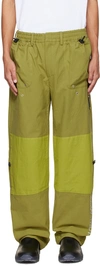 A-cold-wall* Logo-print Panelled Relaxed-fit Cotton-canvas Ripstop Trousers In Olive