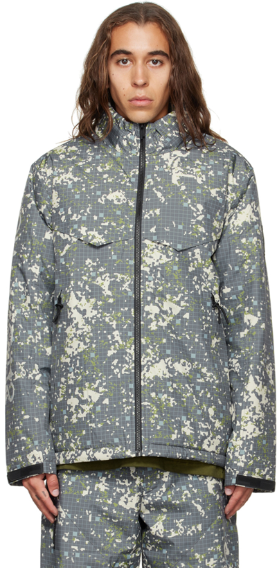 A-cold-wall* Nephin Graphic-print Relaxed-fit Shell Storm Jacket In Mid Grey
