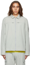 A-cold-wall* Gaussian Collared Boxy-fit Recycled-polyamide-blend Overshirt In Light Grey