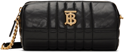 Burberry Lola Leather Barrel Bag In Black