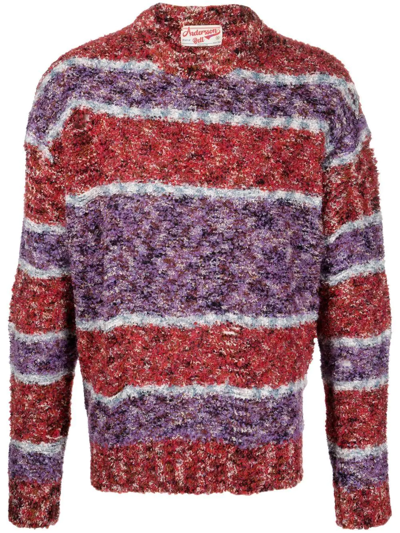 Andersson Bell Striped Knit Crewneck Sweater In Red