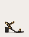 Valentino Roman Stud 60mm Block-heel Sandals In Black