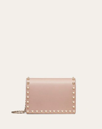 Valentino Garavani Rockstud Calfskin Chain Pouch Woman Poudre Uni