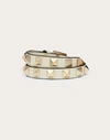 Valentino Garavani Rockstud Calfskin Double-strap Bracelet Woman Light Ivory Uni