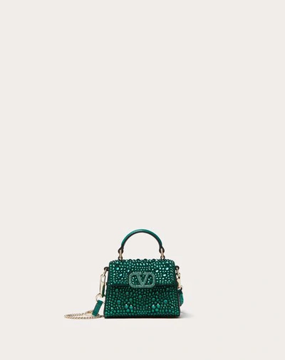 Valentino Garavani Vsling Micro Handbag With Sparkling Embroidery Woman Emerald Uni