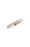 Suzy Levian 14k Rose Gold Plated Sterling Silver Cubic Zirconia Stackable Band Ring In Rose