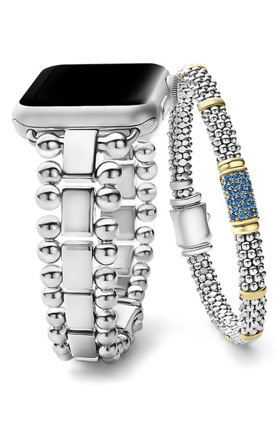 Lagos Smart Caviar Apple Watch® Band & Rope Bracelet Set In Blue