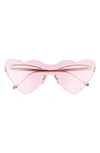 Loewe Figurative Metal Heart-shaped Sunglasses In Shiny Endura Gold / Violet