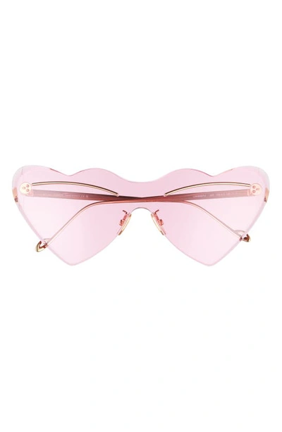 Loewe Figurative Metal Heart-shaped Sunglasses In Pink