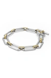 Lagos Signature Caviar Link Bracelet In Silver Gold