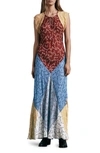Rag & Bone Patchwork Floral-print Voile Maxi Dress In Blue Multi