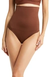 Shapermint High Waist Shaper Thong In Chocolate