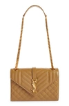 Saint Laurent Medium Cassandra Calfskin Shoulder Bag In 3331 Golden